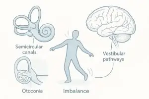 Difference between vertigo from inner ear and from brain causes
