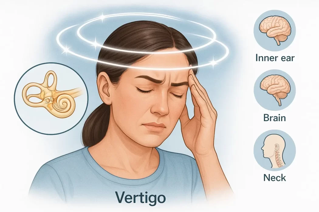 Vertigo symptoms, causes and treatment explained by ENT specialist in Navi Mumbai