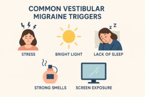 infographic showing trigger for vestibular migraine  