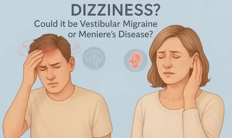 Vestibular Migraine vs Ménière’s Disease comparison illustration for ENT patients