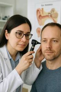 ear checkup using otoscope by ENT for recurrent ear infection