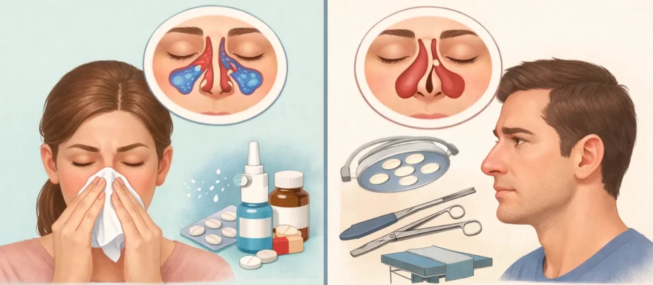 illustration When nasal blockage needs surgery and when it does not